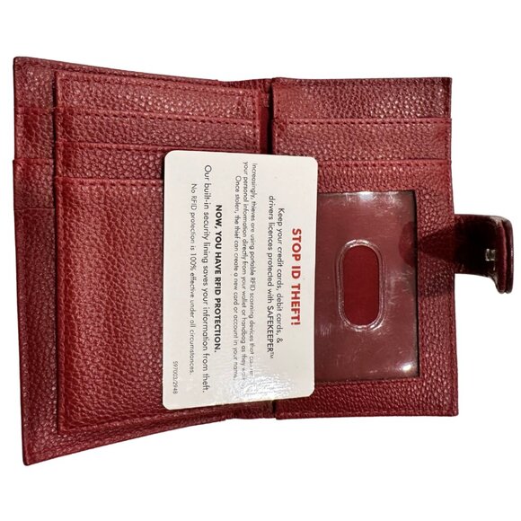MUNDI Burgundy Genuine Leather RFID Zip Wallet - Picture 5 of 6